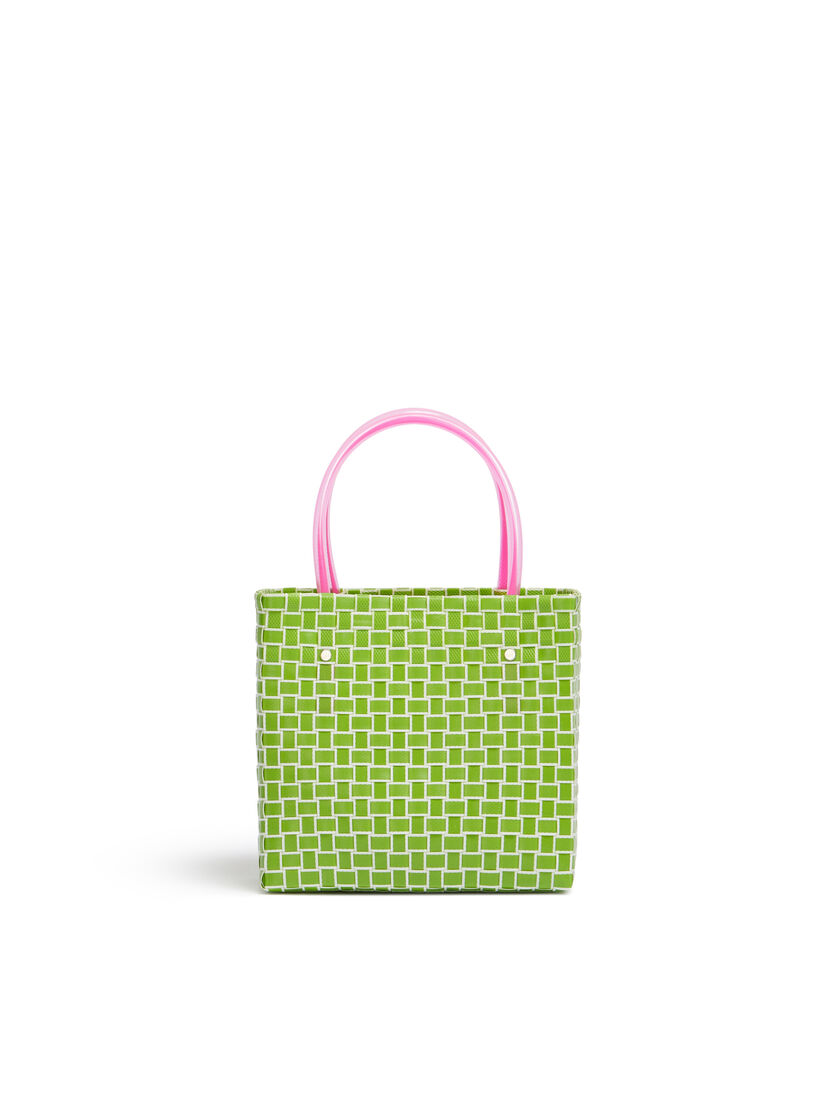 Green MARNI MARKET MINI FLOWER BASKET bag - Shopping Bags - Image 3