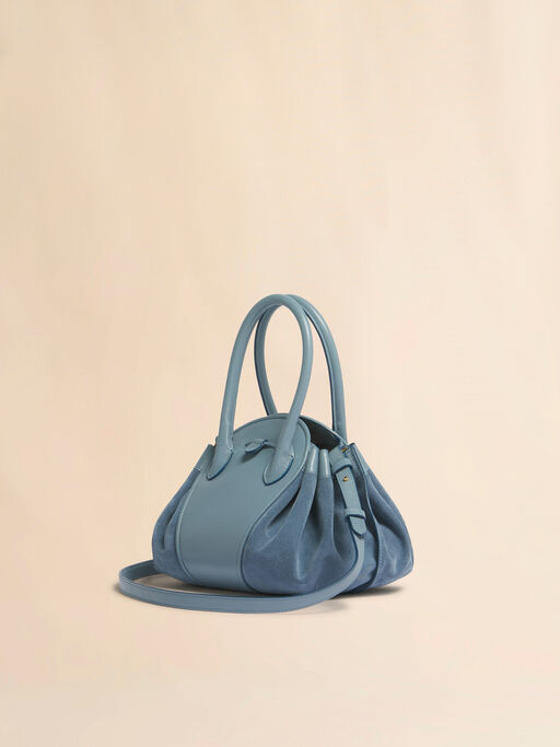 Blue leather and suede Tulipea small handbag - Shoulder Bags