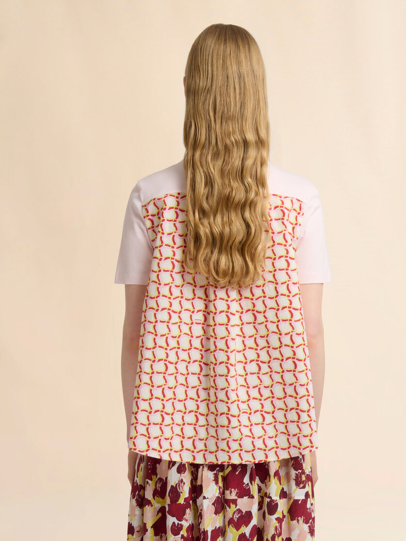 ピンク バックはポプリンのコットンTシャツ, Image 3