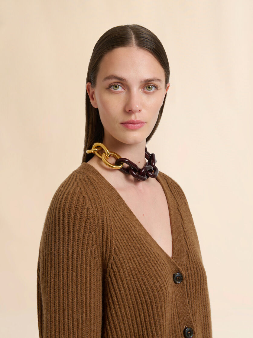 Brown resin chain necklace - Necklaces - Image 2