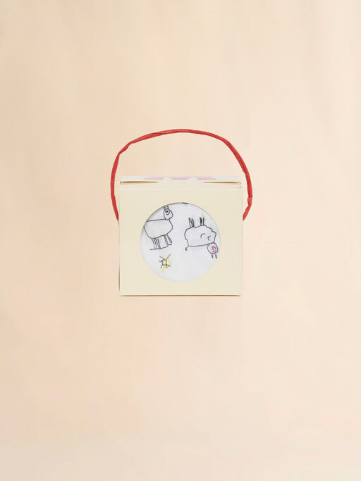 Set neonato in cotone bianco con stampa Sweet Dream - Maglieria