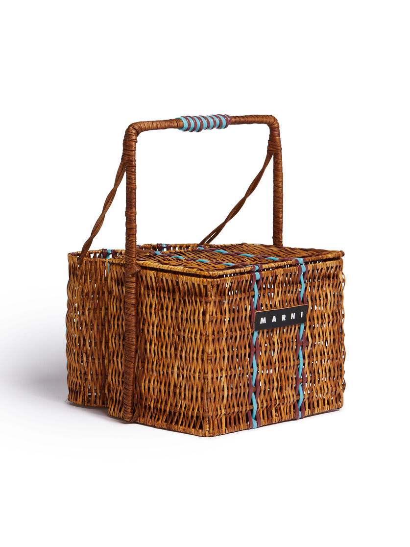 Brown natural fibre MARNI MARKET picnic basket - Accessories - Image 2