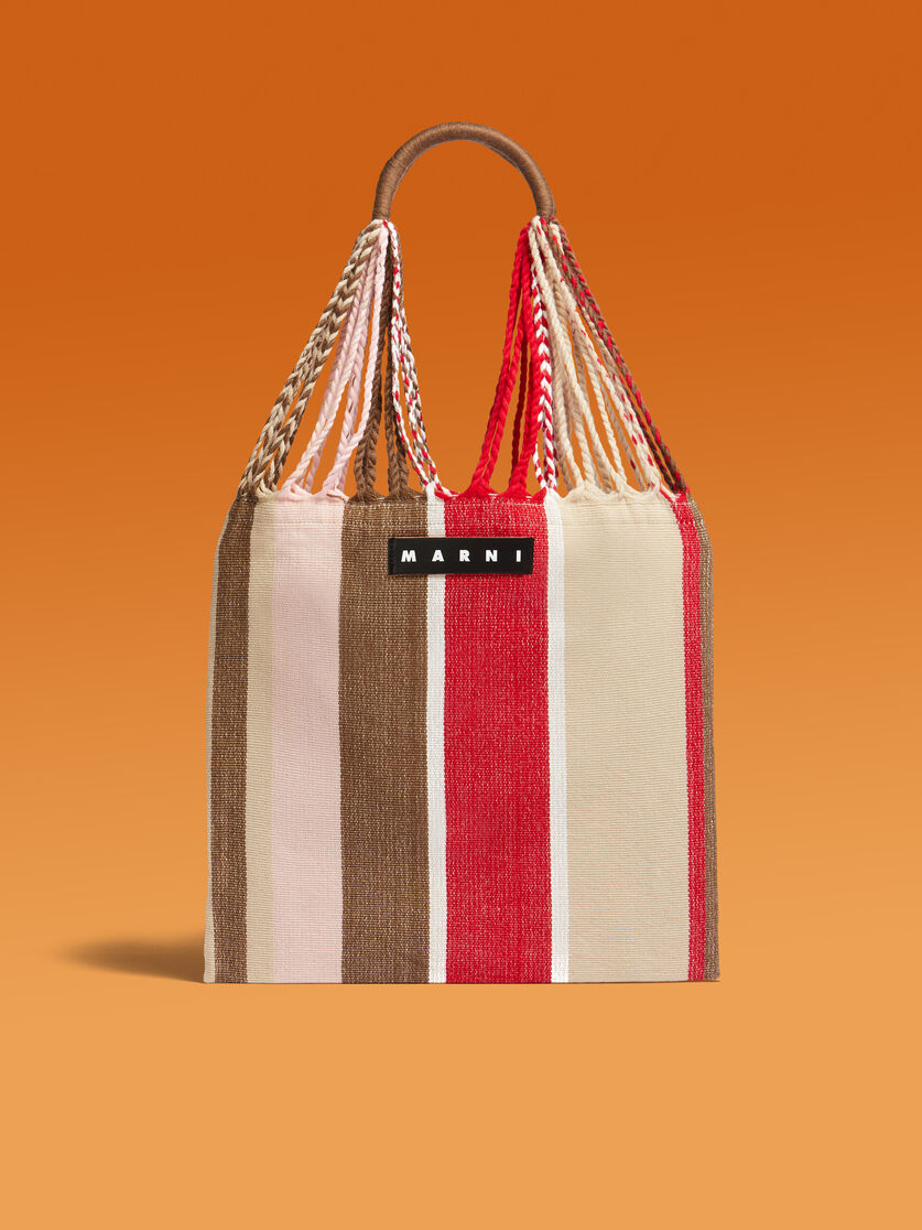 MARNI MARKET ポリエステル ショッピングバッグ ハンモック風ハンドル付き グレー/ターコイズ/レッド - ハンドバッグ - Image 1