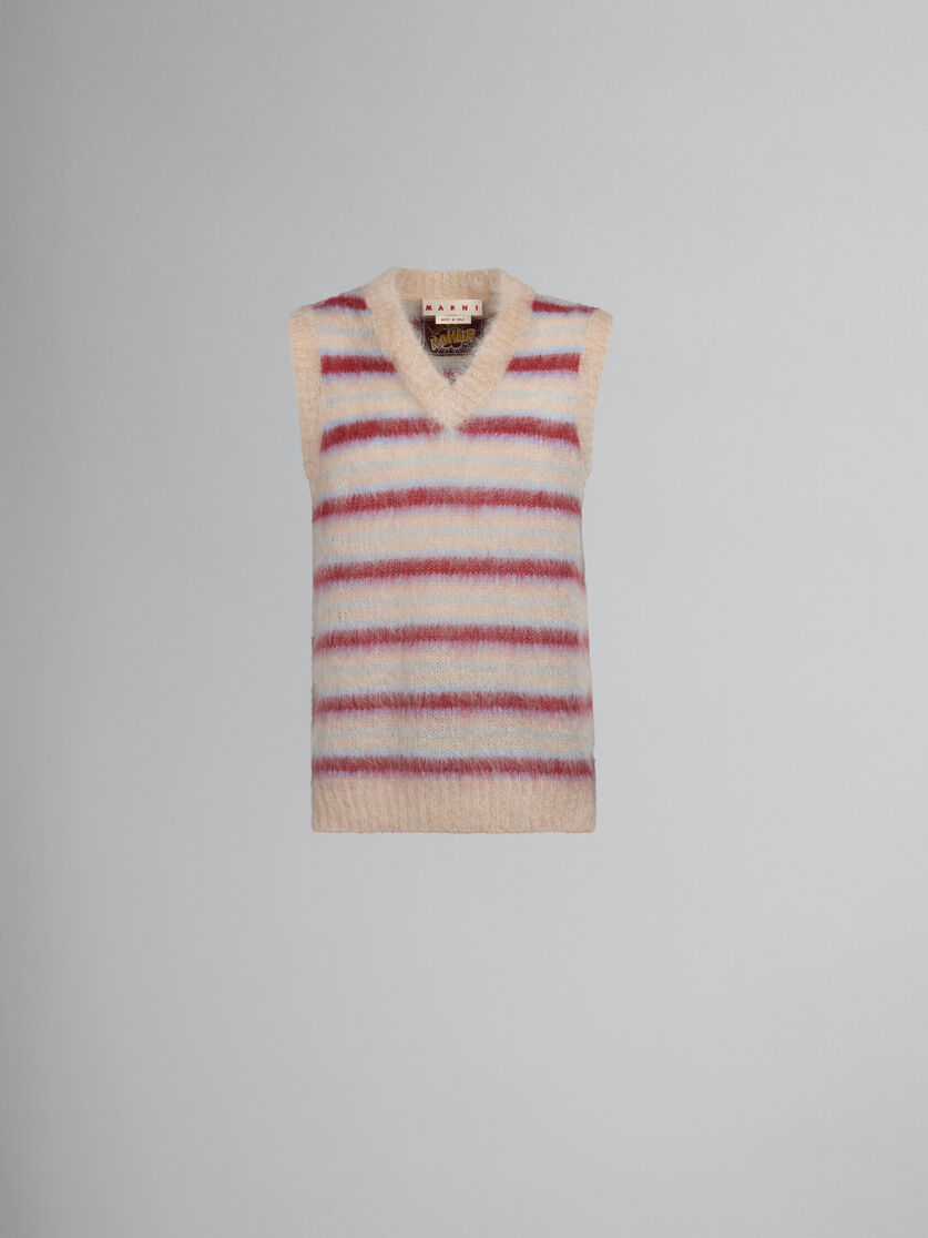 Cream striped mohair vest - Pullovers - Image 1