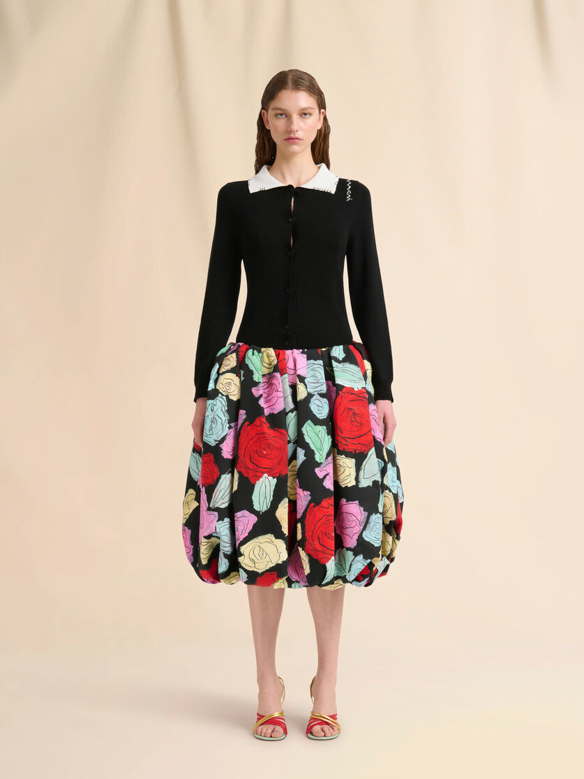 Black cotton cardigan with Marni Mending - Pullovers - Image 2