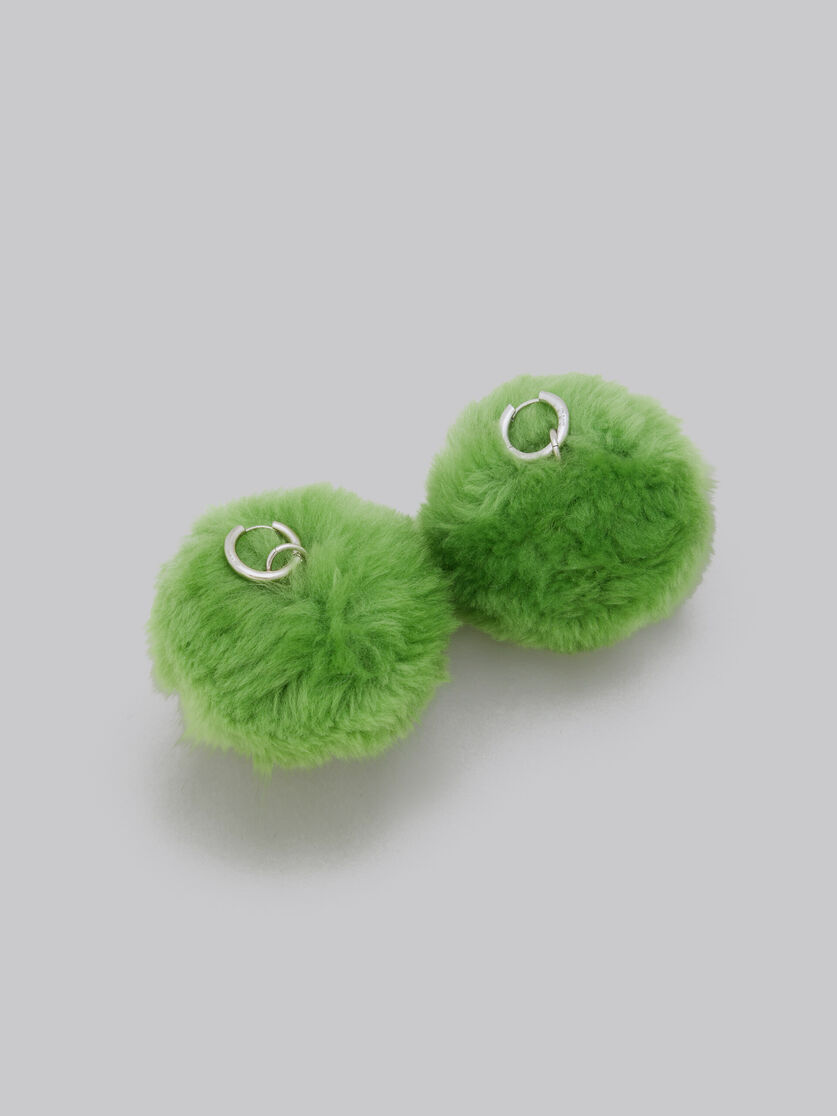 Purple fluffy pom-pom earrings - Earrings - Image 4