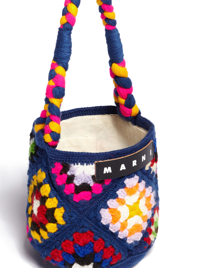 Small blue MARNI MARKET CYLINDER crochet bag - Shopping Bags - Image 3