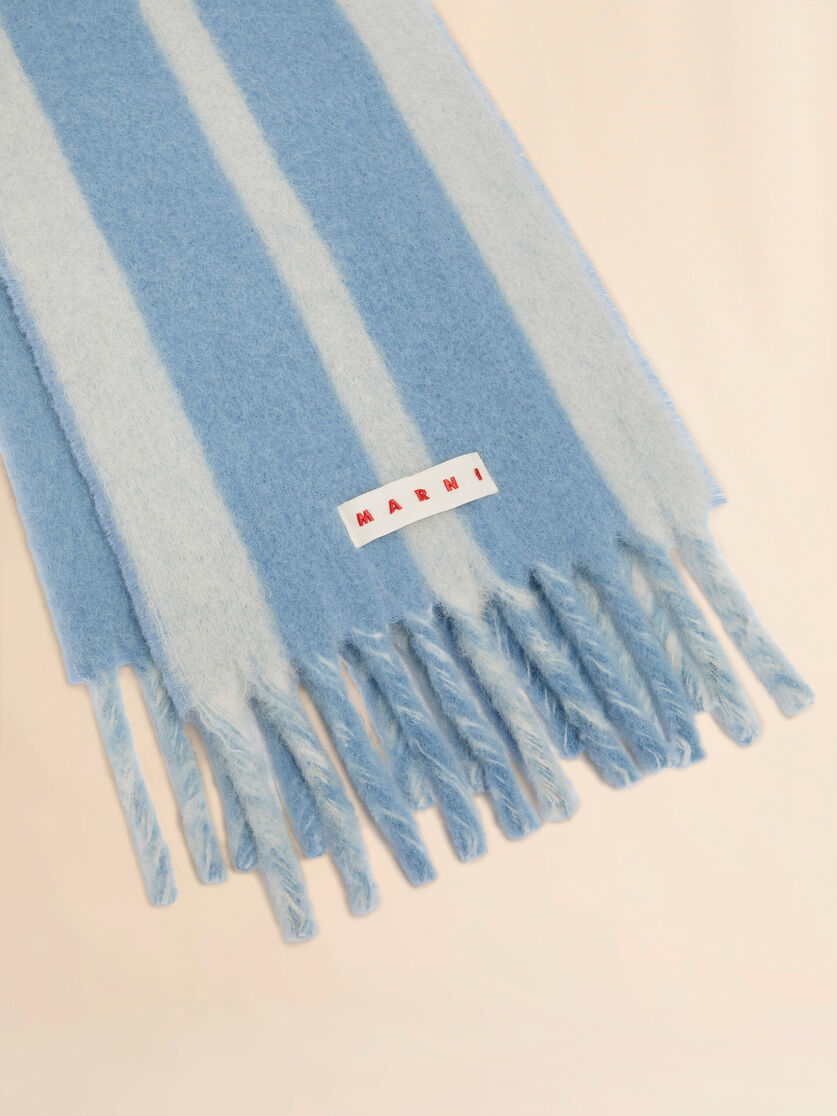 Blue striped alpaca scarf - Scarves - Image 3