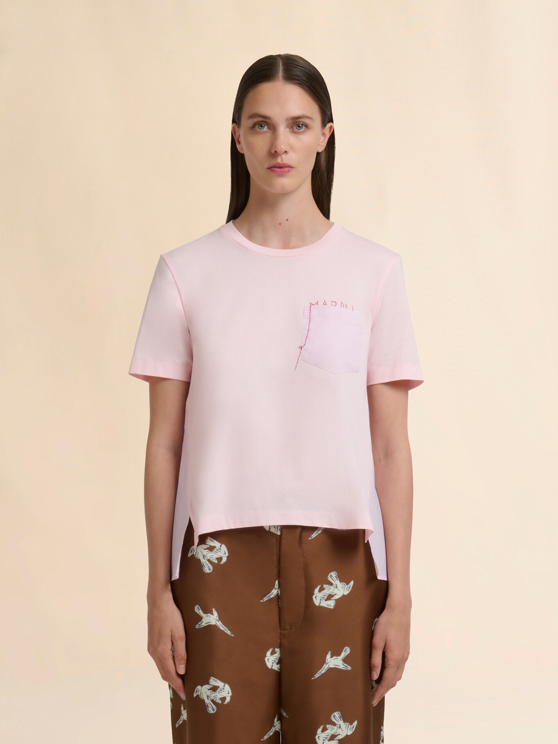 MARNI オーガニックコットン Tシャツ M ピンク　40サイズ 楽天市場】【定価47,300円(税込)】MARNI -マルニ- ゆったりした