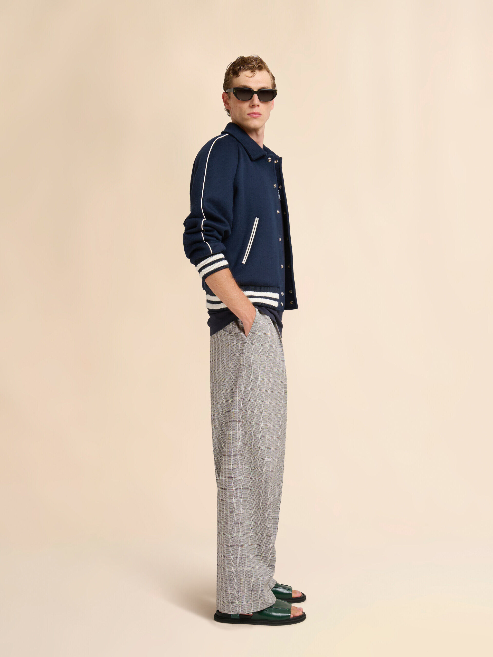 Deep blue cotton T-shirt with contrast trims | Marni