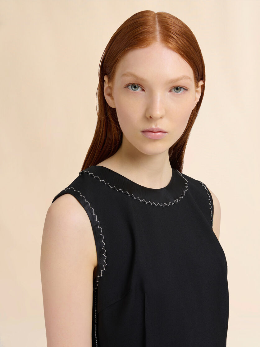 Black wool inside-out dress - Dresses - Image 4