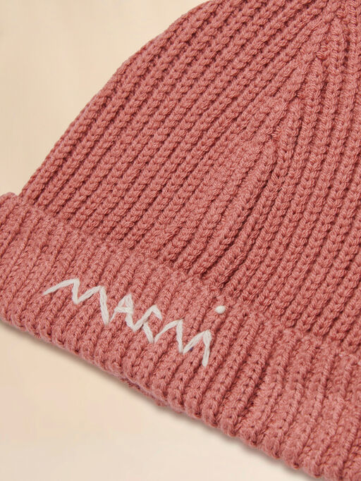 Pink wool blend beanie with Marni Symbol - Caps