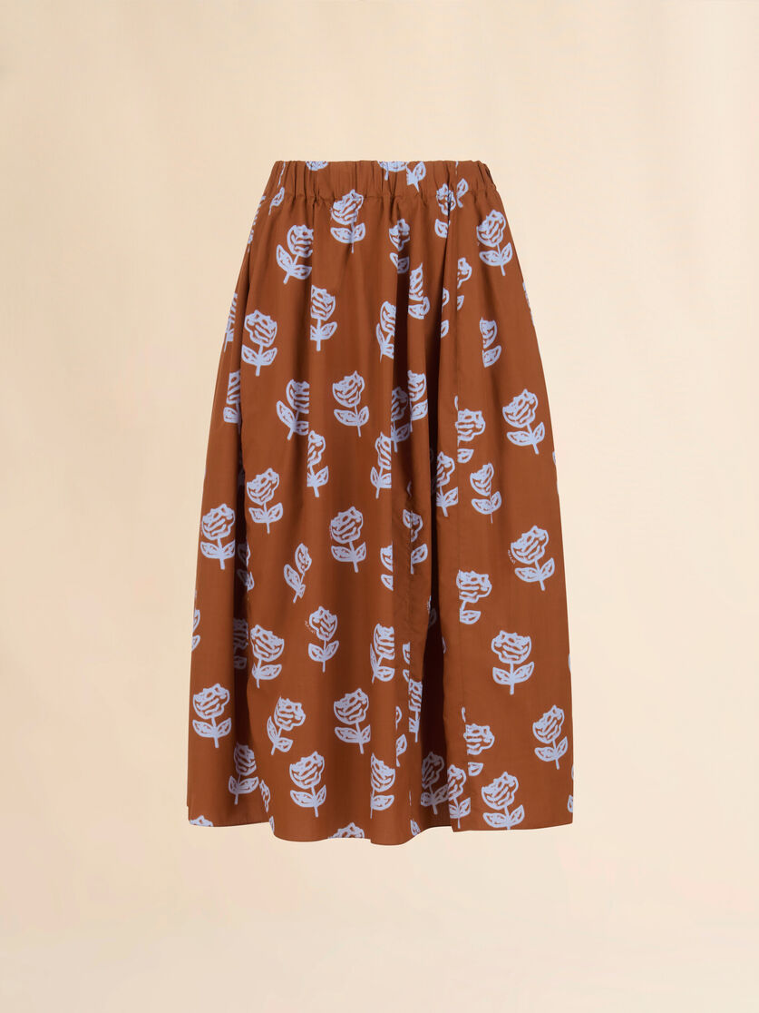 Light blue poplin egg skirt with Sprayed Roses print - Skirts - Image 1