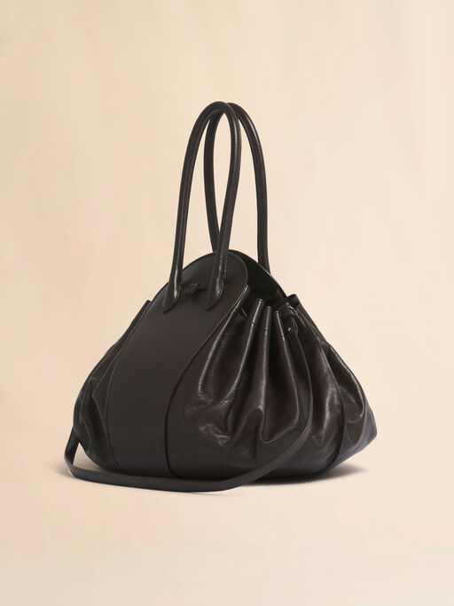 Große Tulipea Tasche aus Leder in Braun - Schultertaschen