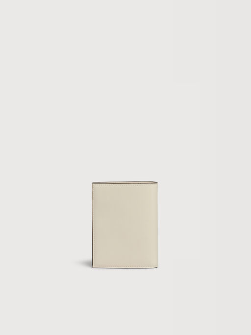 クリーム レザー製 Envelope 二つ折りウォレット - 財布