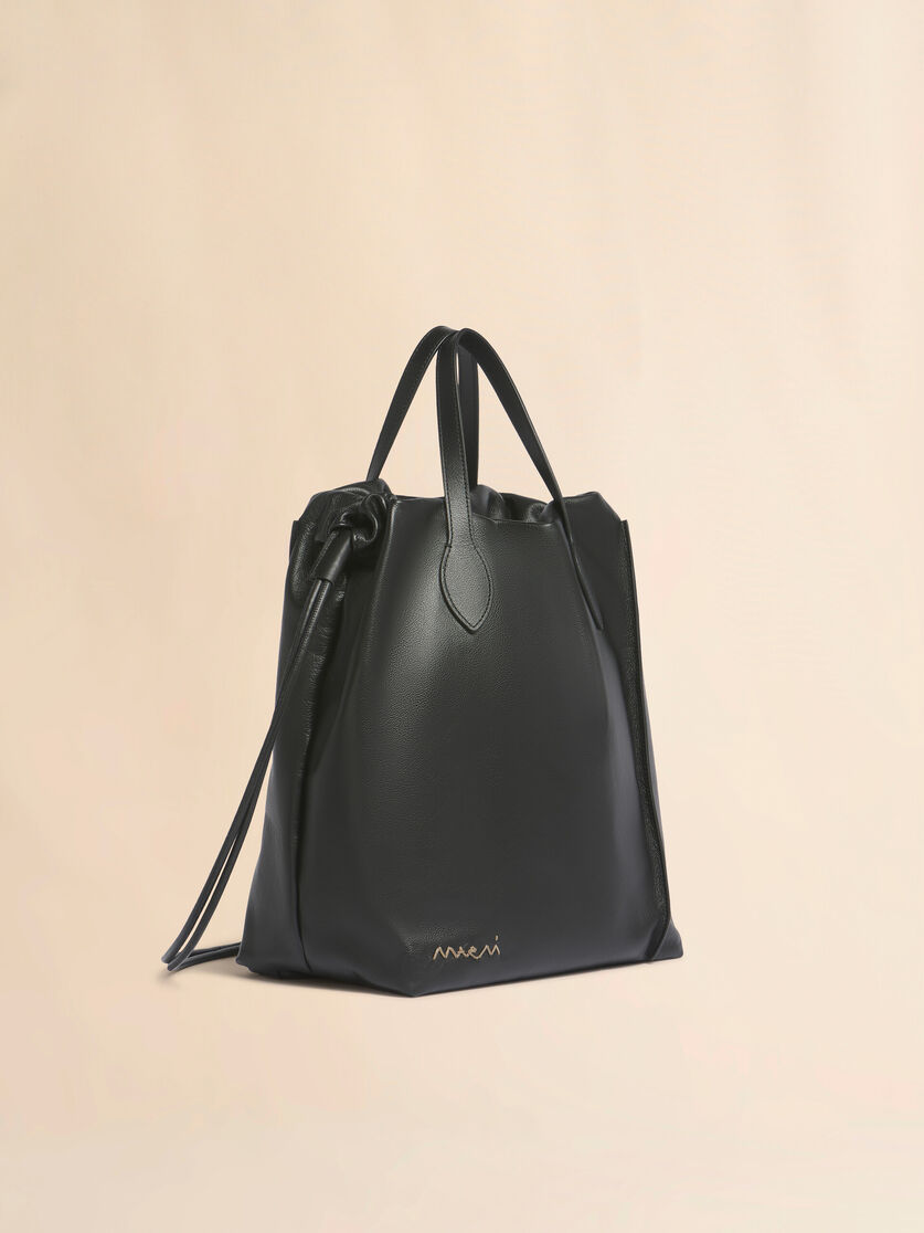 Black leather Scrunchie backpack, Image 6