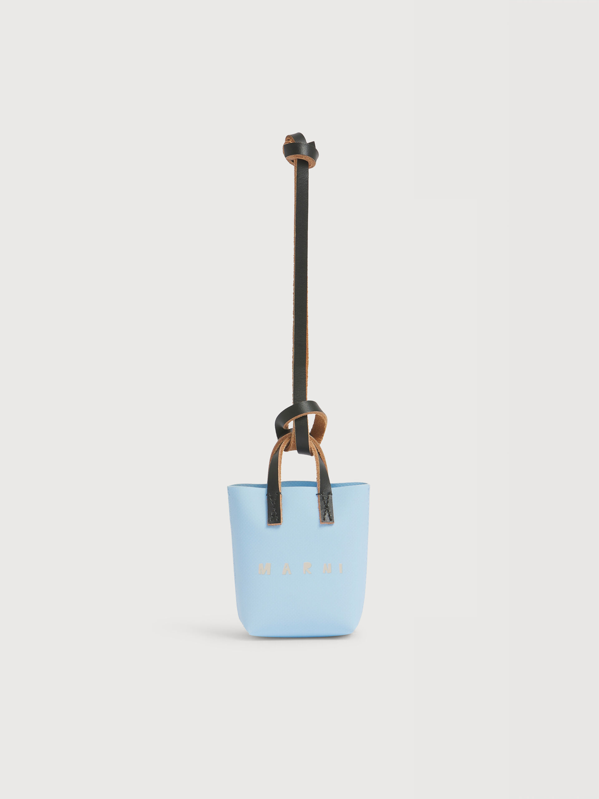 【美品】MARNI マルニ レザー製 キーリング ブルー系 ミニコットンバッグ付 レディース バッグチャームとキーリング｜公式オンラインストア