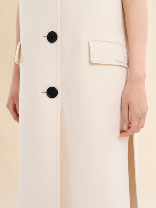Giacca senza maniche in feltro bianco - Gilet