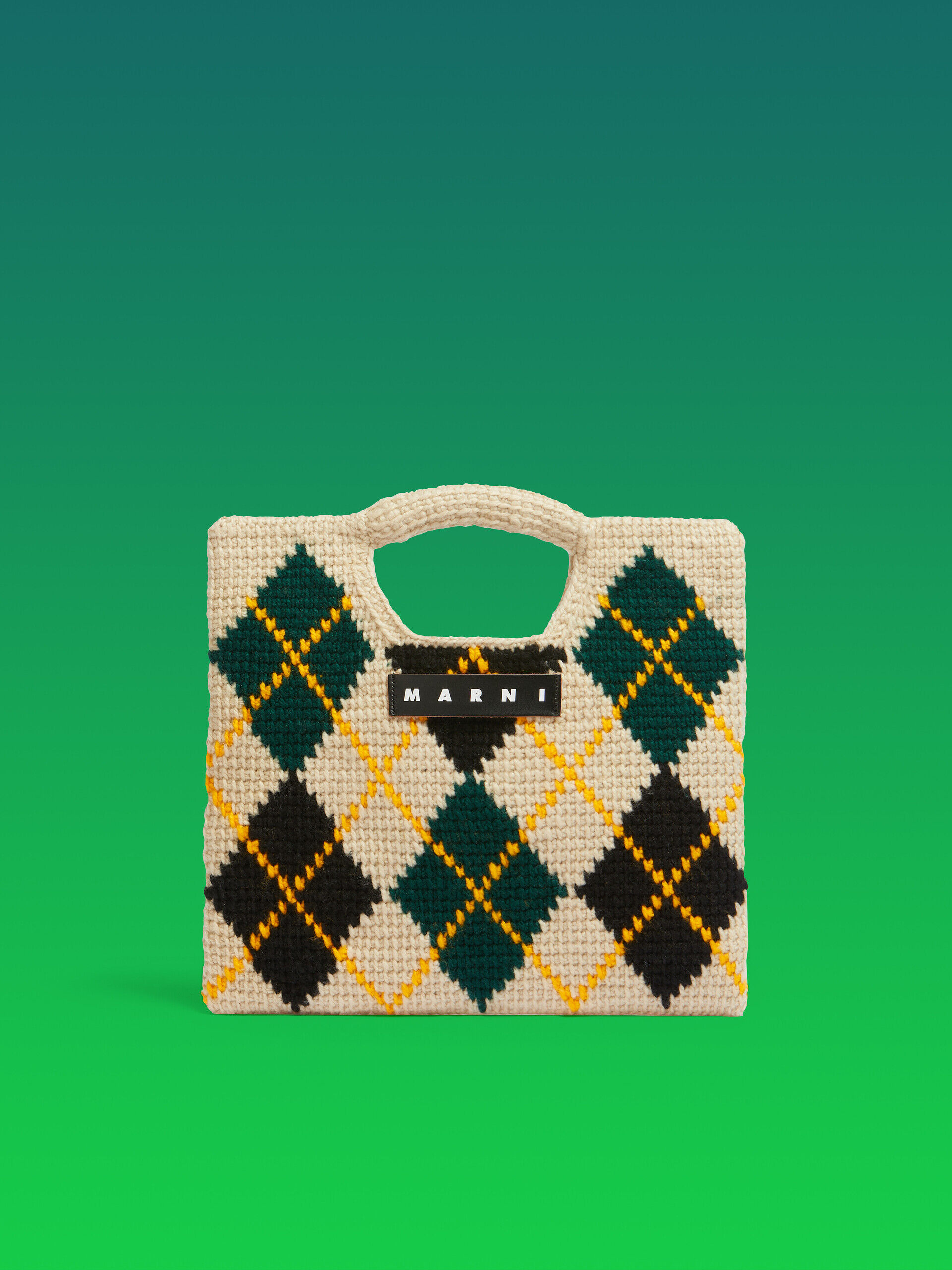 ホワイト ロンバス テックウール Marni Market Horseハンドバッグ