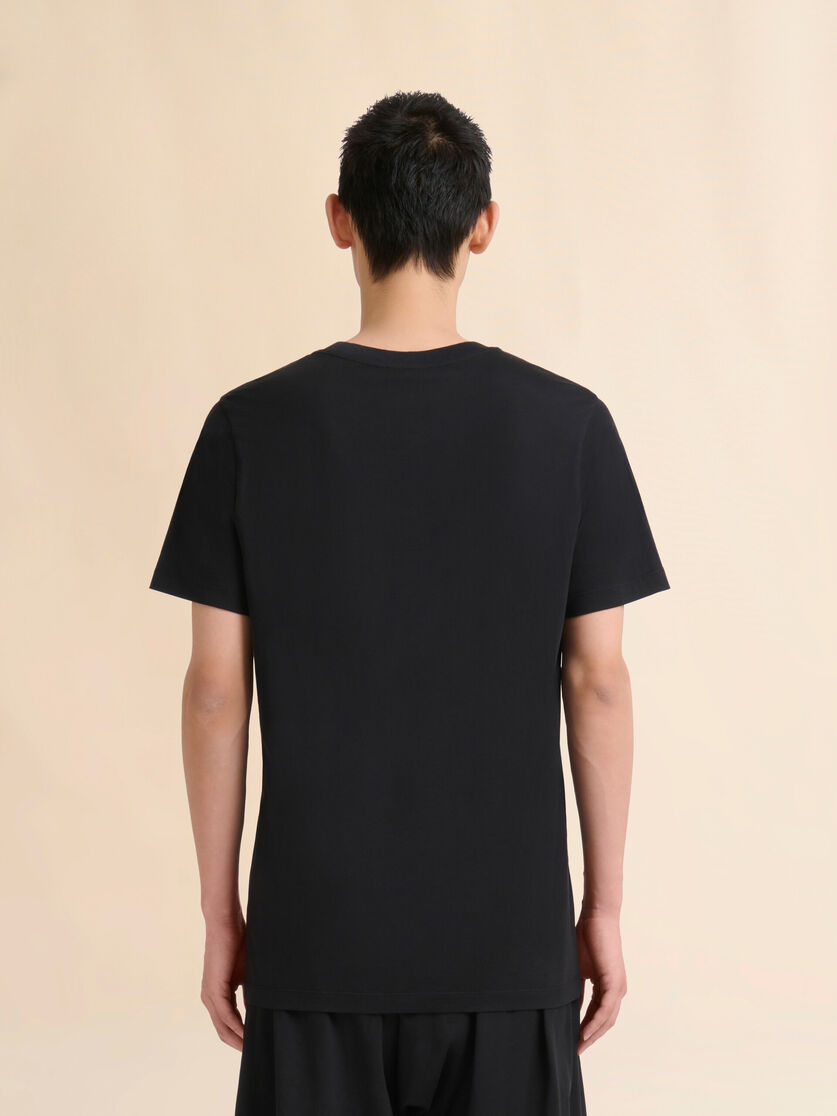 ブラック コットン製T-シャツ、スモールマルニコラージュプリント - シャツ - Image 3