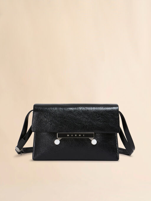 ブラック クラクリュールパテントレザー製 スモール Envelope バッグ - ショルダーバッグ