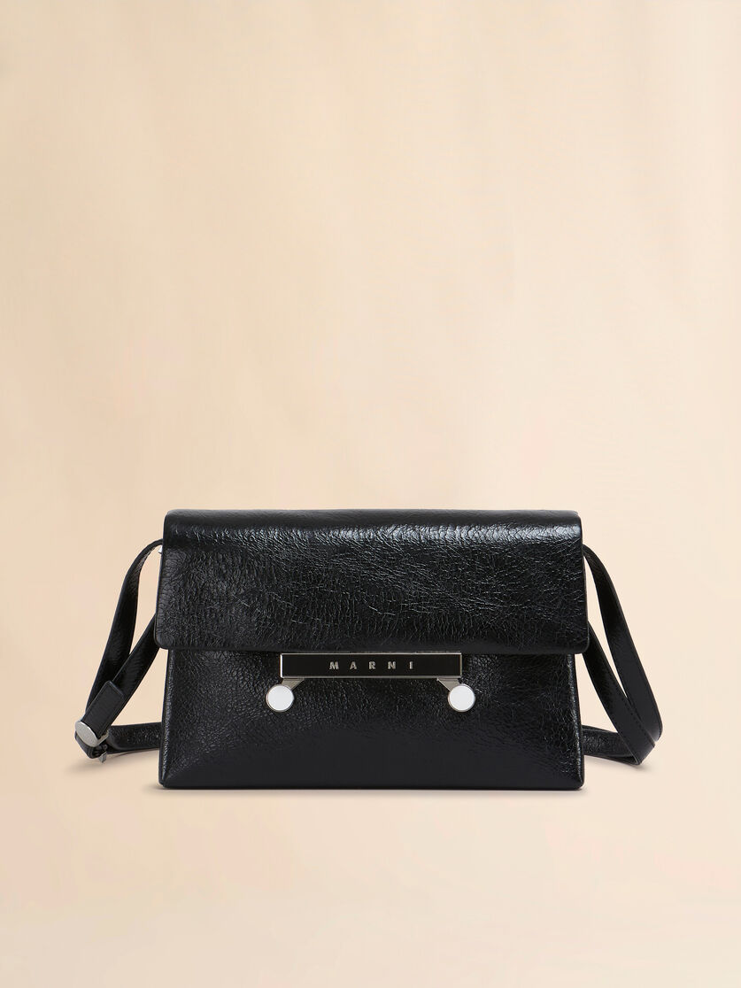 Borsa Envelope piccola in vernice nera effetto craquelé - Borse a spalla - Image 1