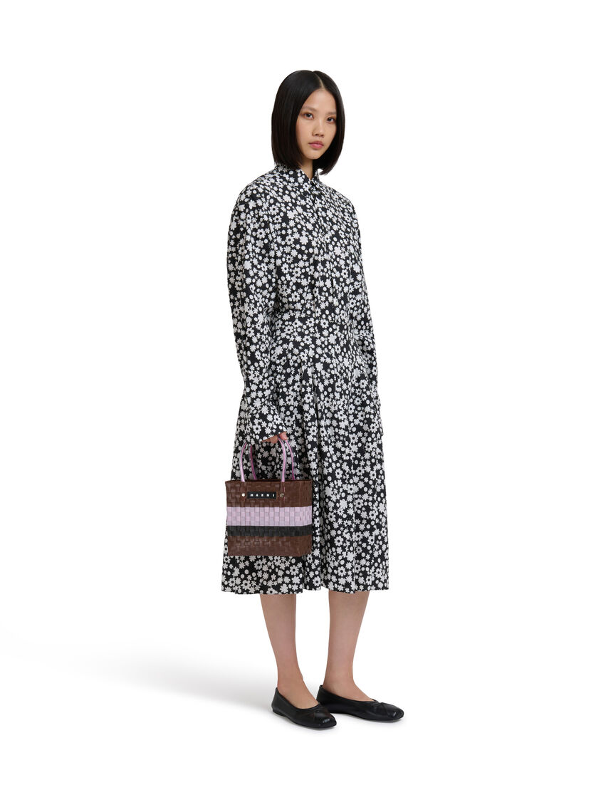 アースオブシエナ MARNI MARKET STRIPE BASKET BAG MINI - ショッピングバッグ - Image 2