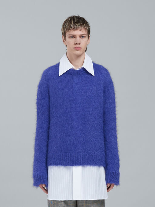 MARNI 13AW Consuelo period Virgin wool Bicolor mock neck knit sweater tops Gray red 50