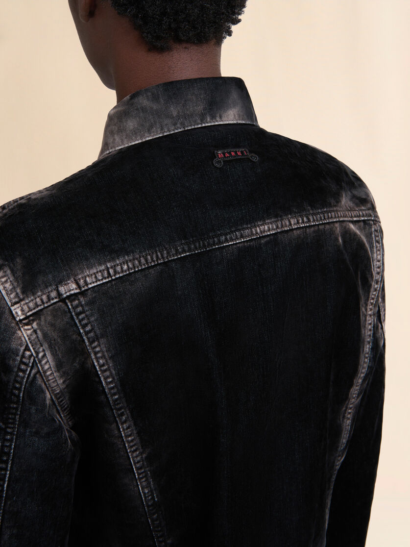 Light blue flocked denim trucker jacket - Jackets - Image 5