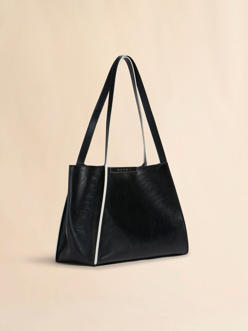 Black leather Cresta E/W small tote bag - Shopping Bags - Image 6