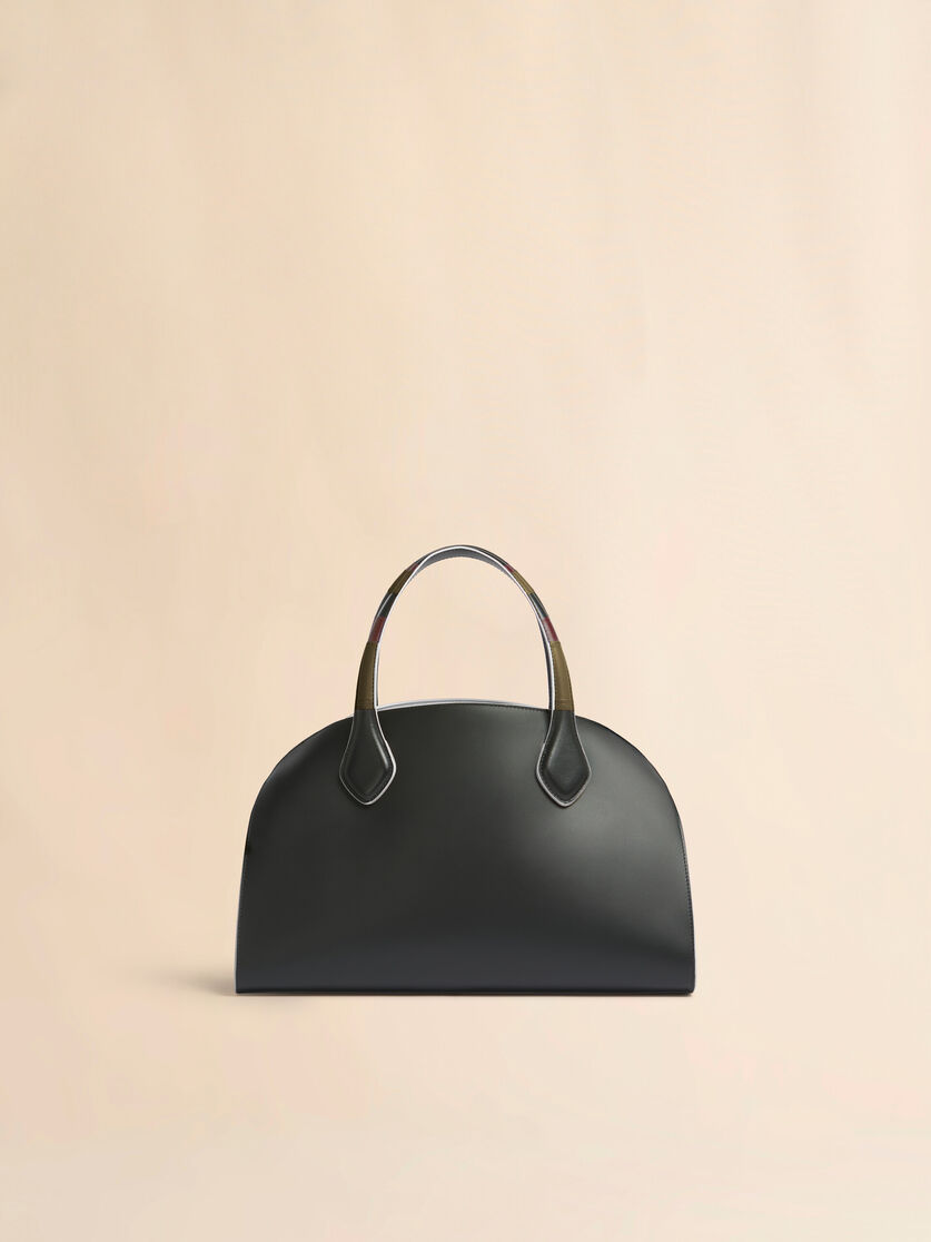 Black leather Overlap medium handbag, Image 1