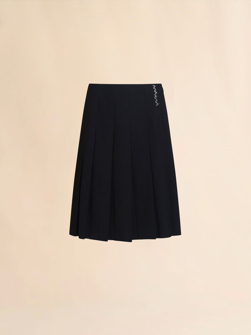 Marni Symbol 디테일 블랙 울 블렌드 스커트 - 스커트