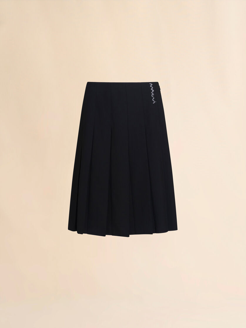 Black wool blend skirt with Marni Symbol - Skirts - Image 1