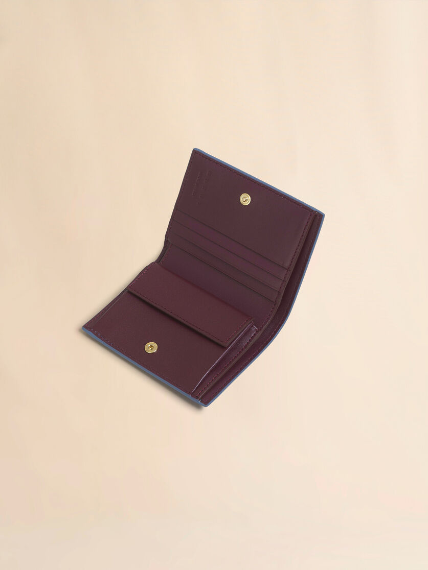 Sky blue bi-fold wallet with Marni Symbol embroidery - Wallets - Image 4