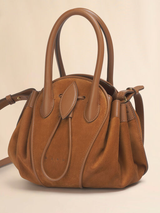 Brown suede Tulipea small handbag - Shoulder Bags