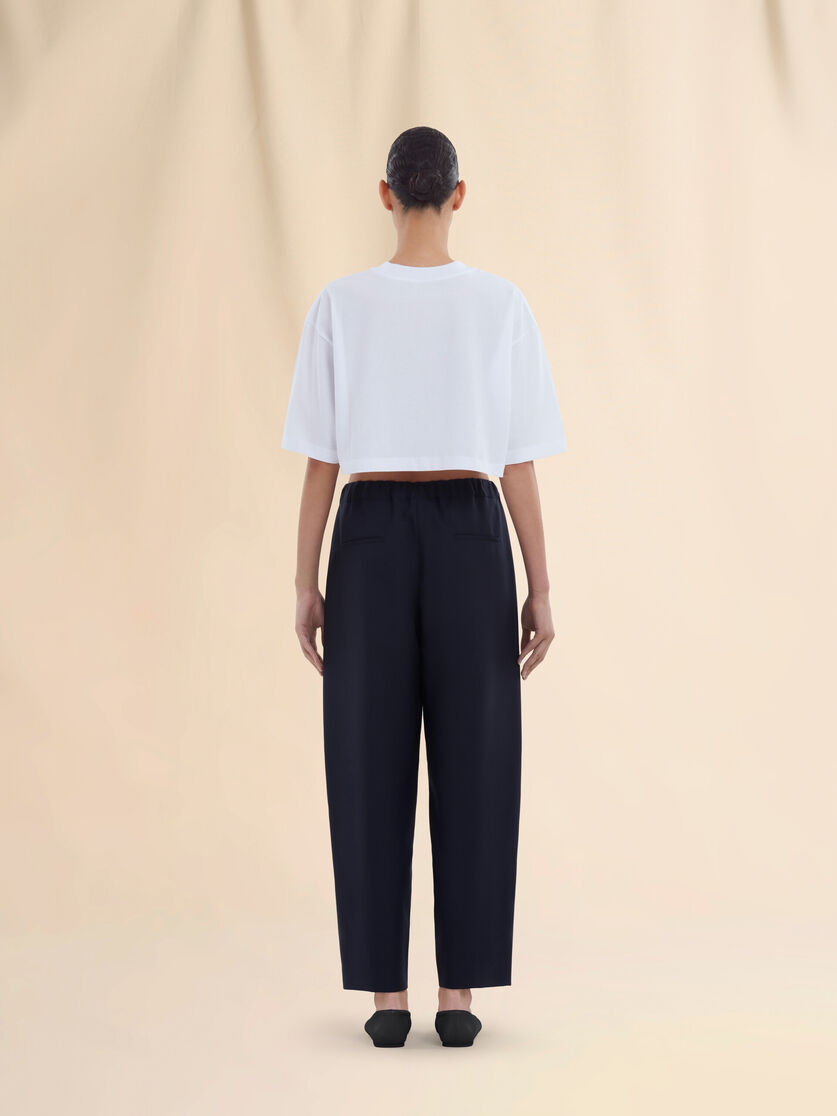 Dunkelblaue Hose aus Tropenwolle mit Marni Mending - Hosen - Image 3