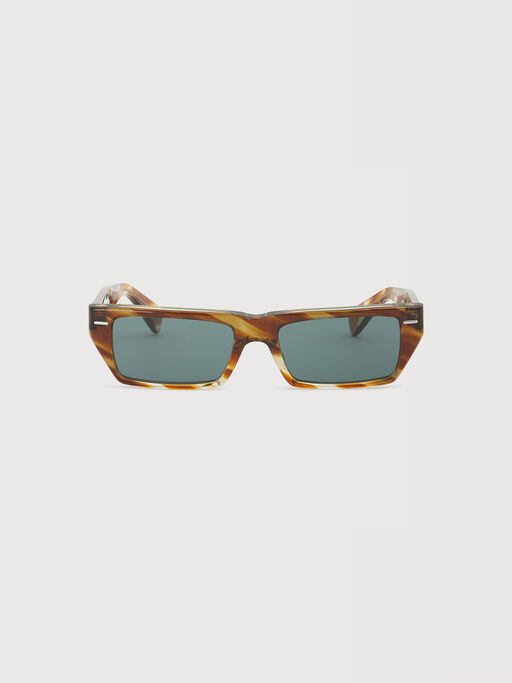 Havana acetate flat-top sunglasses - Optical