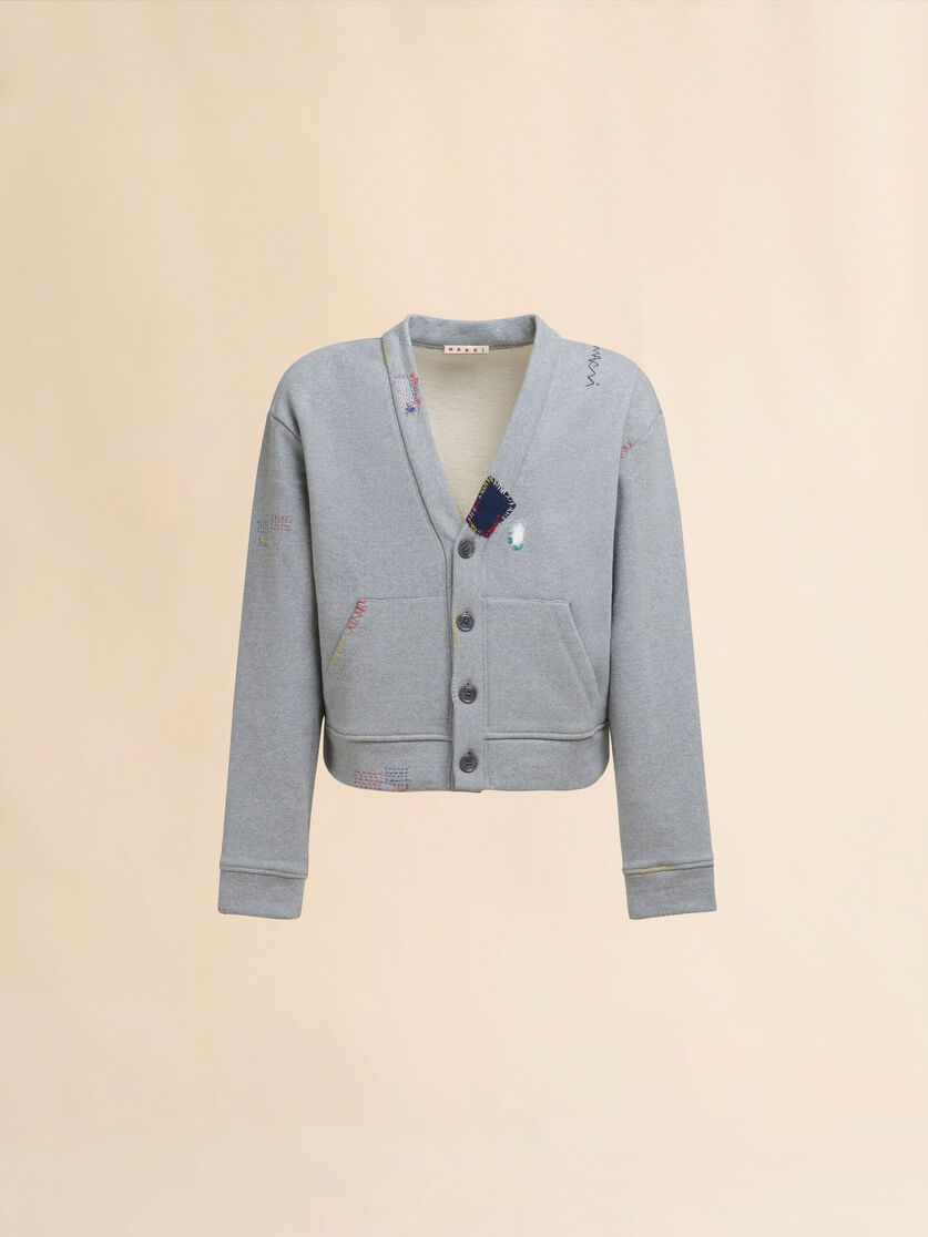 Cotton blend sweatshirt style cardigan - Sweaters - Image 1