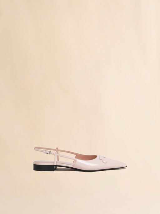 Slingback Trunkaroo de piel rosa con punta afilada - Bailarinas