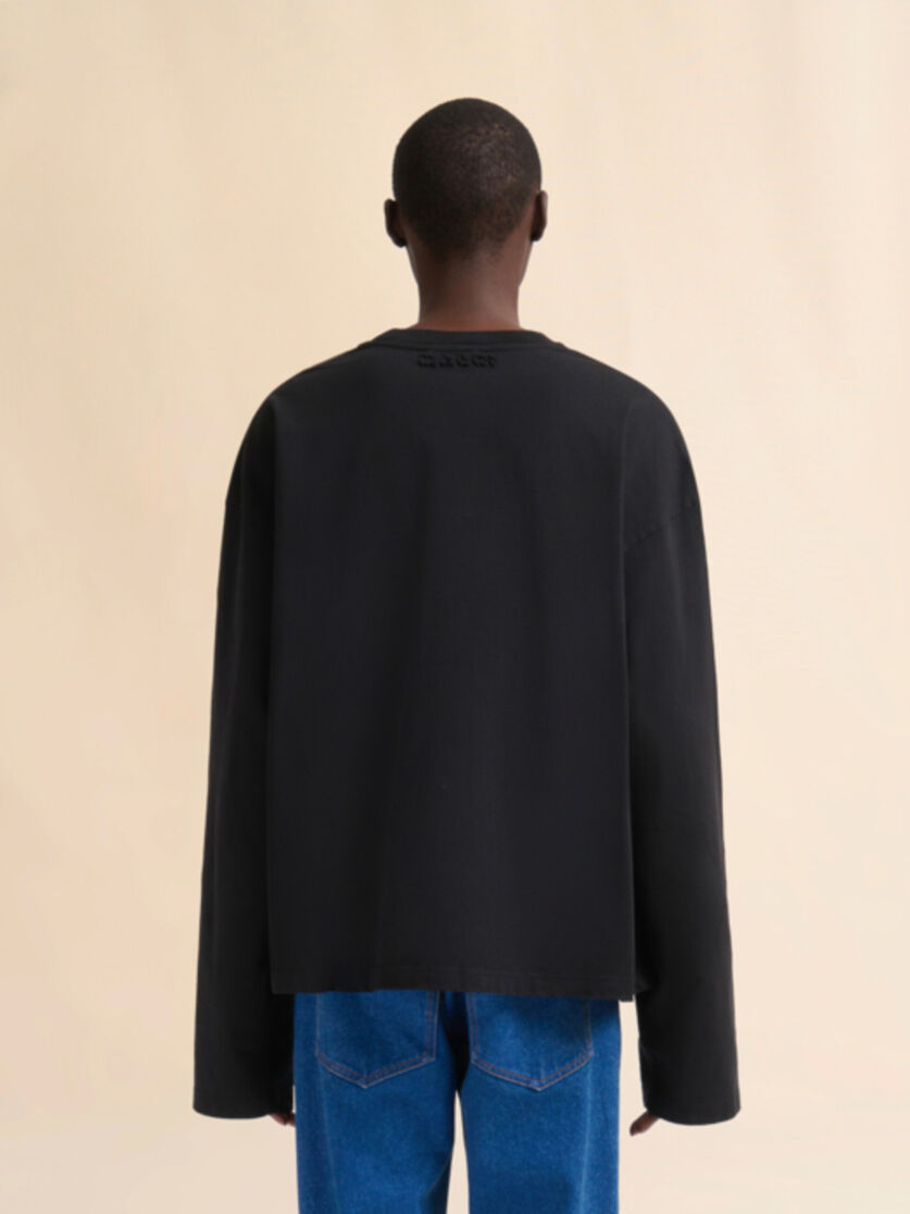 Black oversized organic cotton T-shirt - Shirts - Image 3