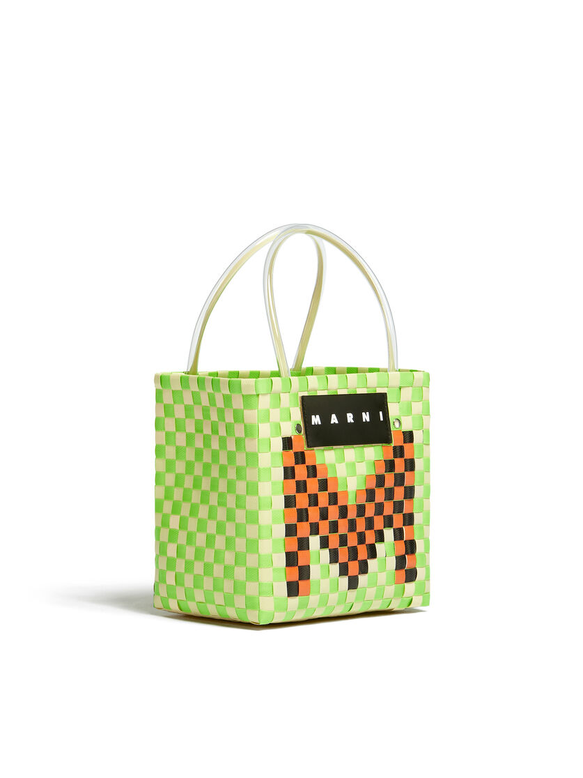 MARNI MARKET shopping bag in pink woven material with M logo - Shopping Bags - Image 2