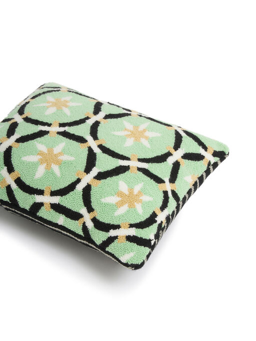 ペールグリーン MARNI MARKET スクエアパターン クッションカバー - ファニチャー