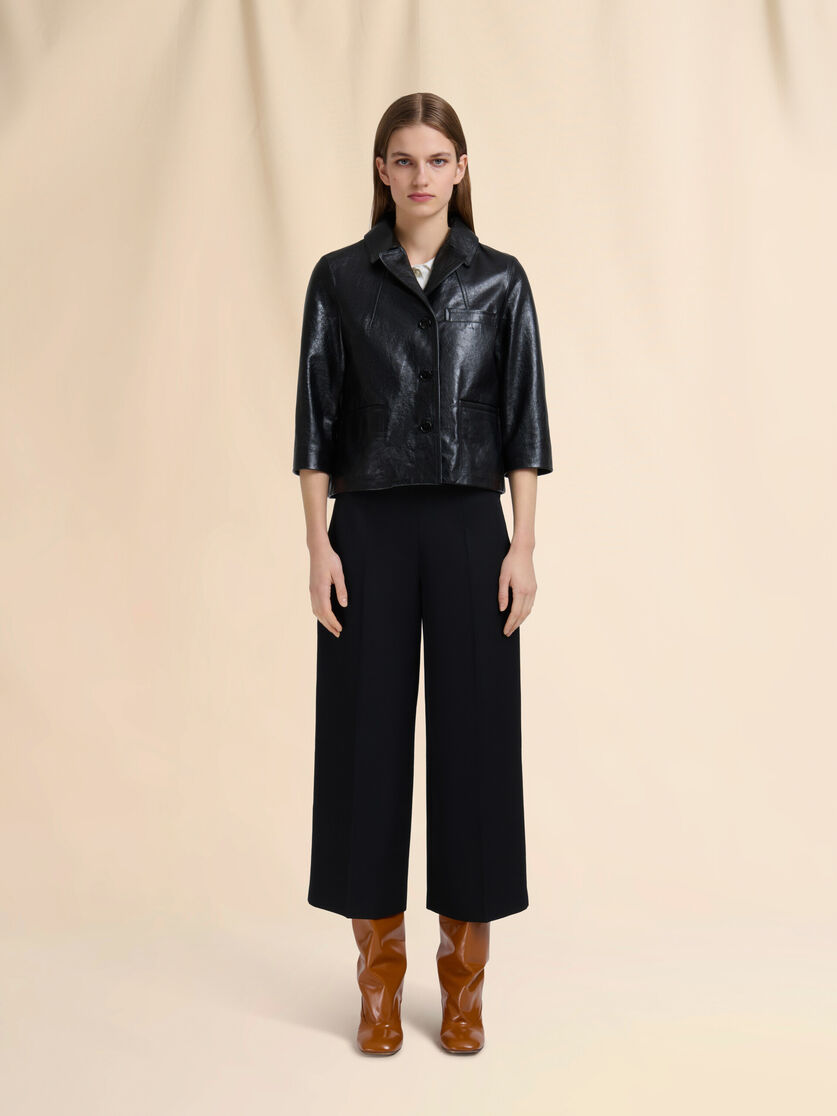 Black shiny leather jacket - Jackets - Image 2