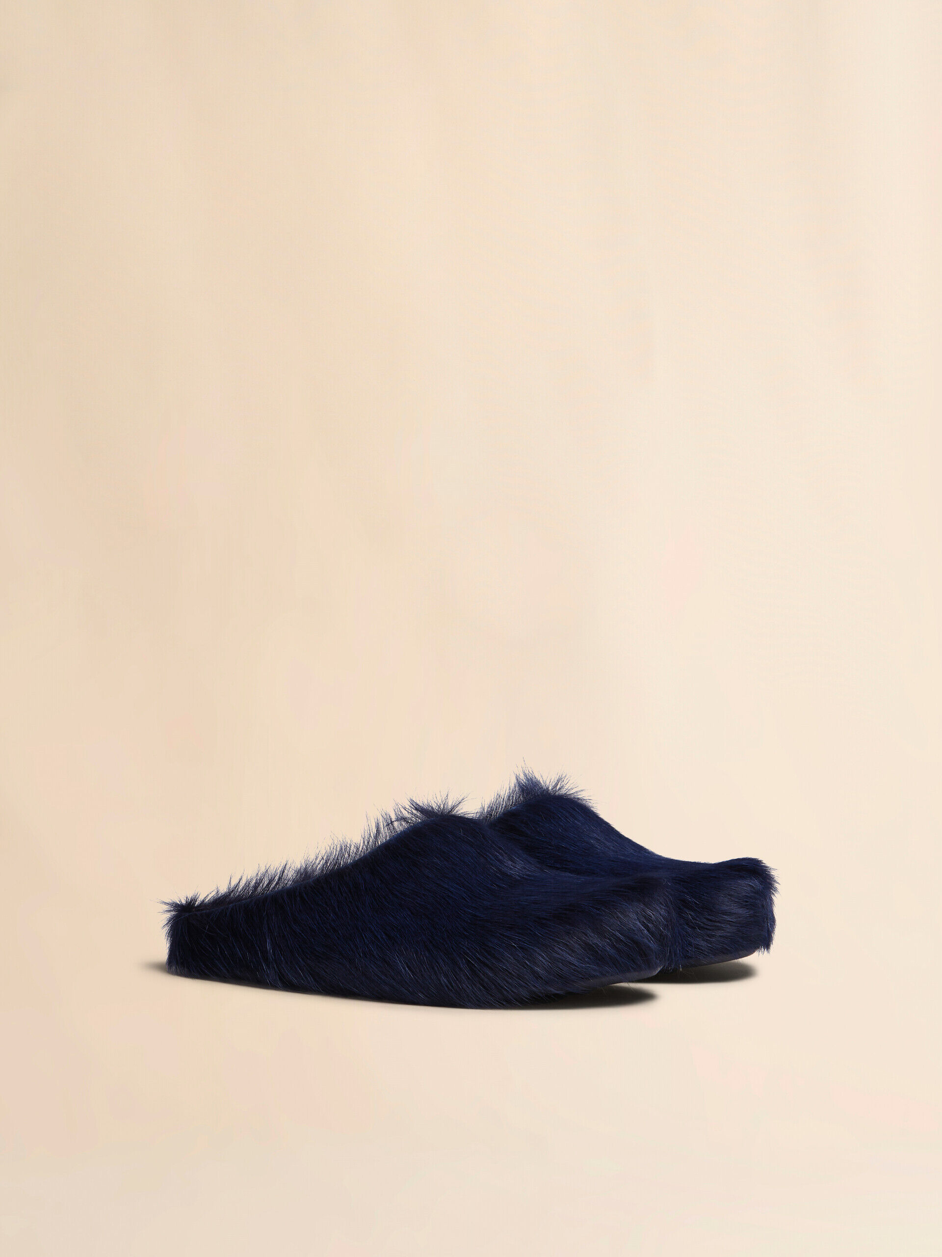 Deep blue long haircalfskin Fussbett sabot | Marni