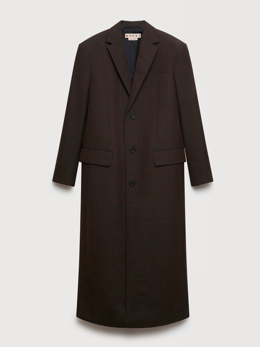 Beige wool super-longline coat - Coats
