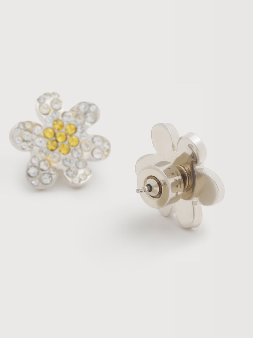 Daisy stud earrings with pav&eacute; rhinestones, Image 3