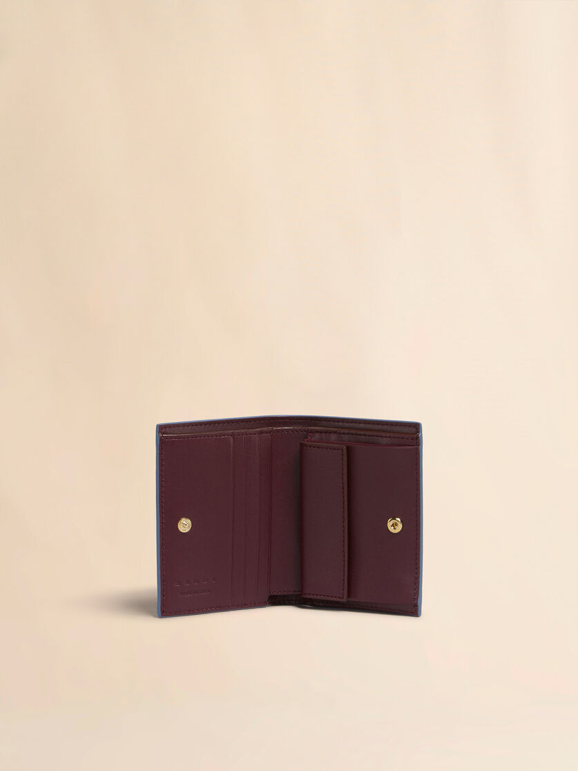 Sky blue bi-fold wallet with Marni Symbol embroidery - Wallets - Image 2