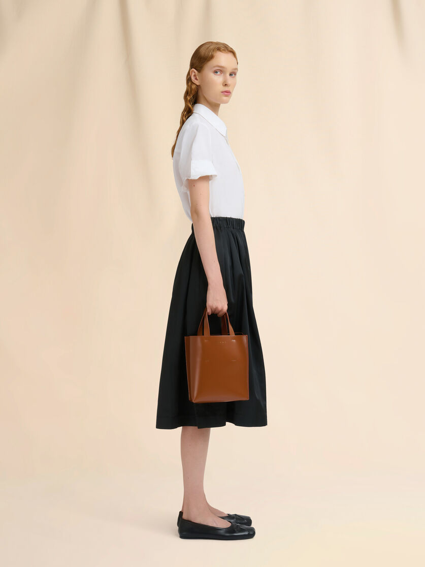 Museo Mini Bag in light blue leather - Shopping Bags - Image 2