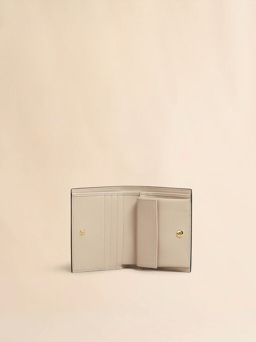 Green white and beige saffiano leather bi-fold wallet - Wallets