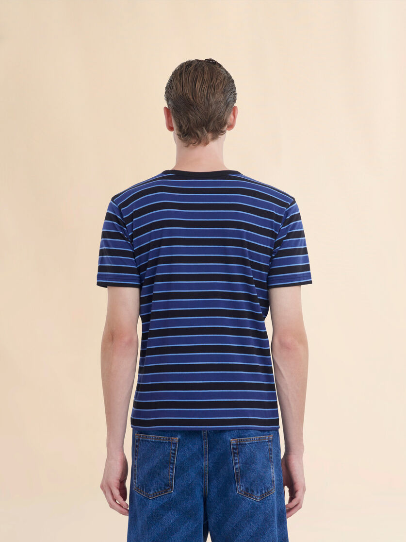 T-shirt boxy in jersey a righe blu - Camicie - Image 3